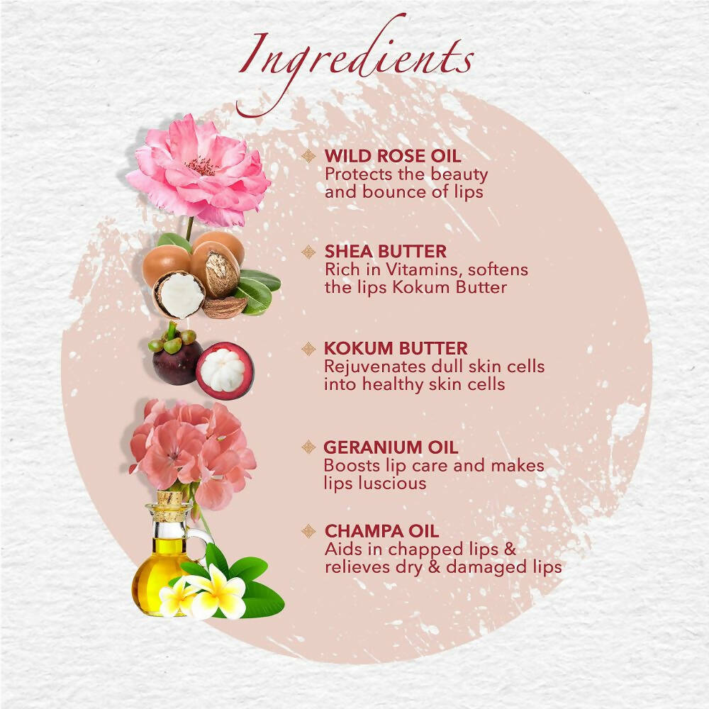 Khadi Essentials Wild Rose Lip Balm with Shea Butter & Essential Oils - Distacart