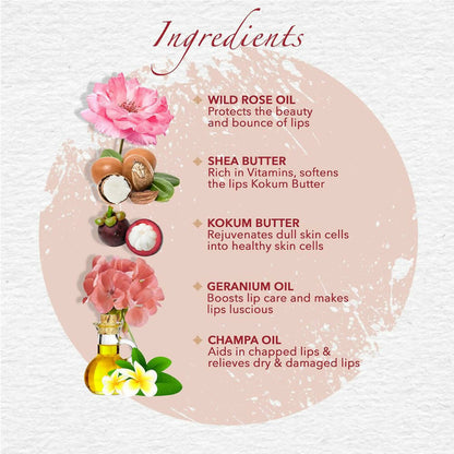 Khadi Essentials Wild Rose Lip Balm with Shea Butter & Essential Oils - Distacart
