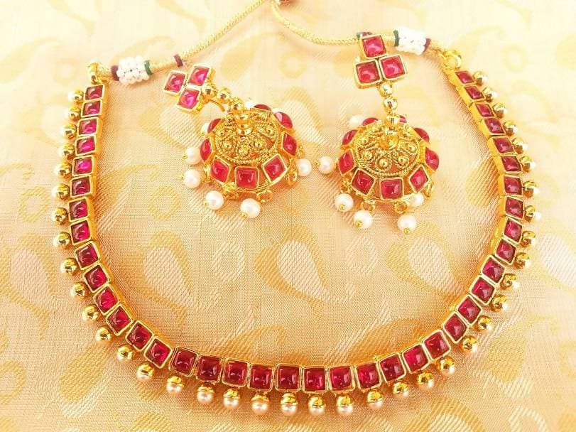 Red Trendy Necklace Set