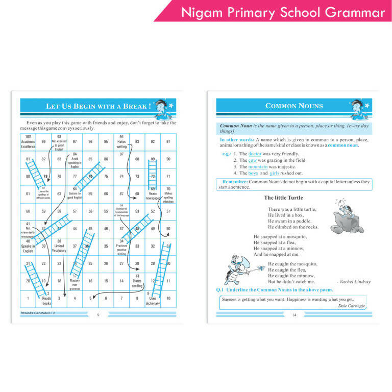 Nigam My Blue Book of Primary School Grammar * Suffix, Prefix, Homophones, Sentences, Preposition, Adverbs, Verbs, Pronouns, Adjectives, Nouns - Distacart