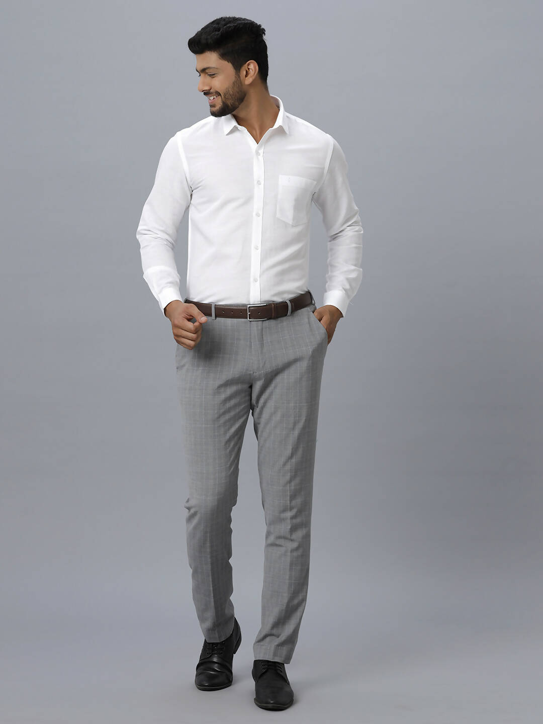 Ramraj Cotton Mens Full Sleeve White Shirt Plus Size - Justice White - Distacart