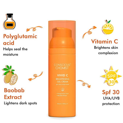 Conscious Chemist Vivid C Skin Brightening Gel Cream - Distacart