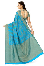 Thumbnail for Mimosa Women's Patola Art Silk Turquoise Blue Saree - Distacart