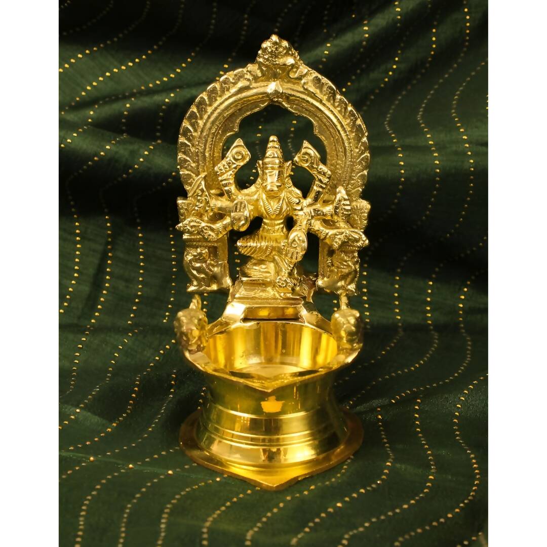 Spillbox Gold-Toned Brass Varagi Amman Diya Pooja Essential - Distacart
