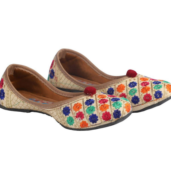 Tiny Bugs Girls Ethnic Floral Embroidered Juttis - Multi - Distacart