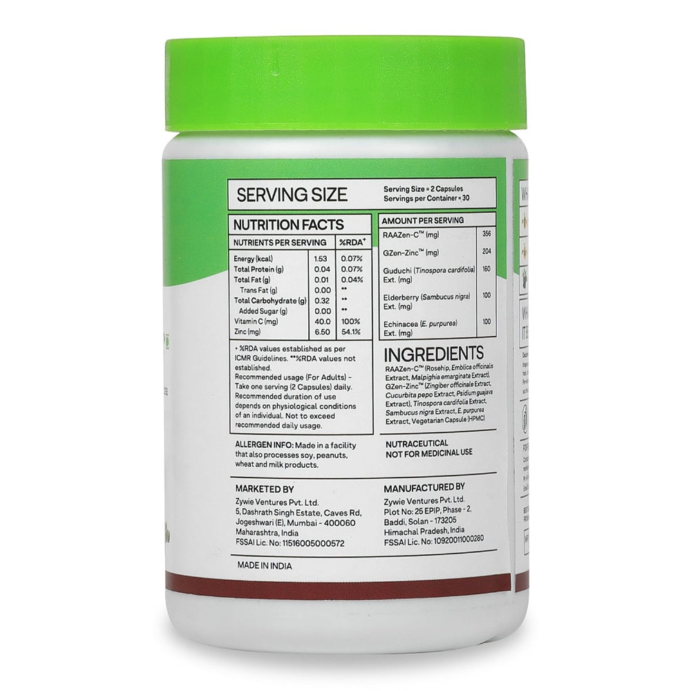 OZiva Plant Based Bettr.C+ With Rosehip, Elderberry & Echinacea 