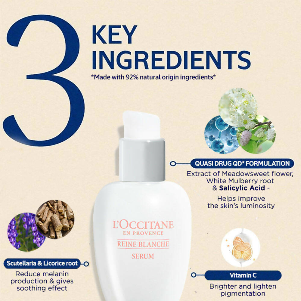 L'Occitane Reine Blanche Bright Revealing Serum - Distacart