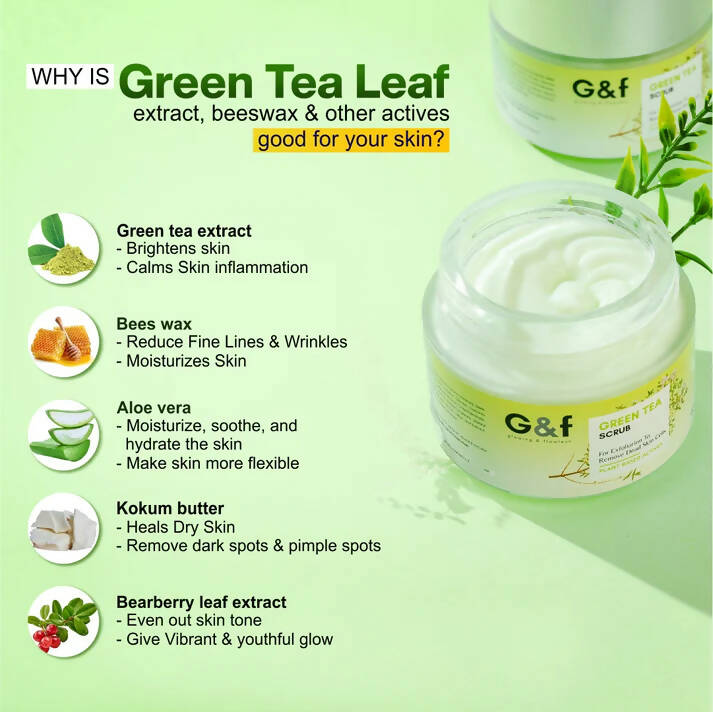 G&f Skin Detoxification Face Scrub with Green Tea + Bearberry Leaf Extract - Distacart