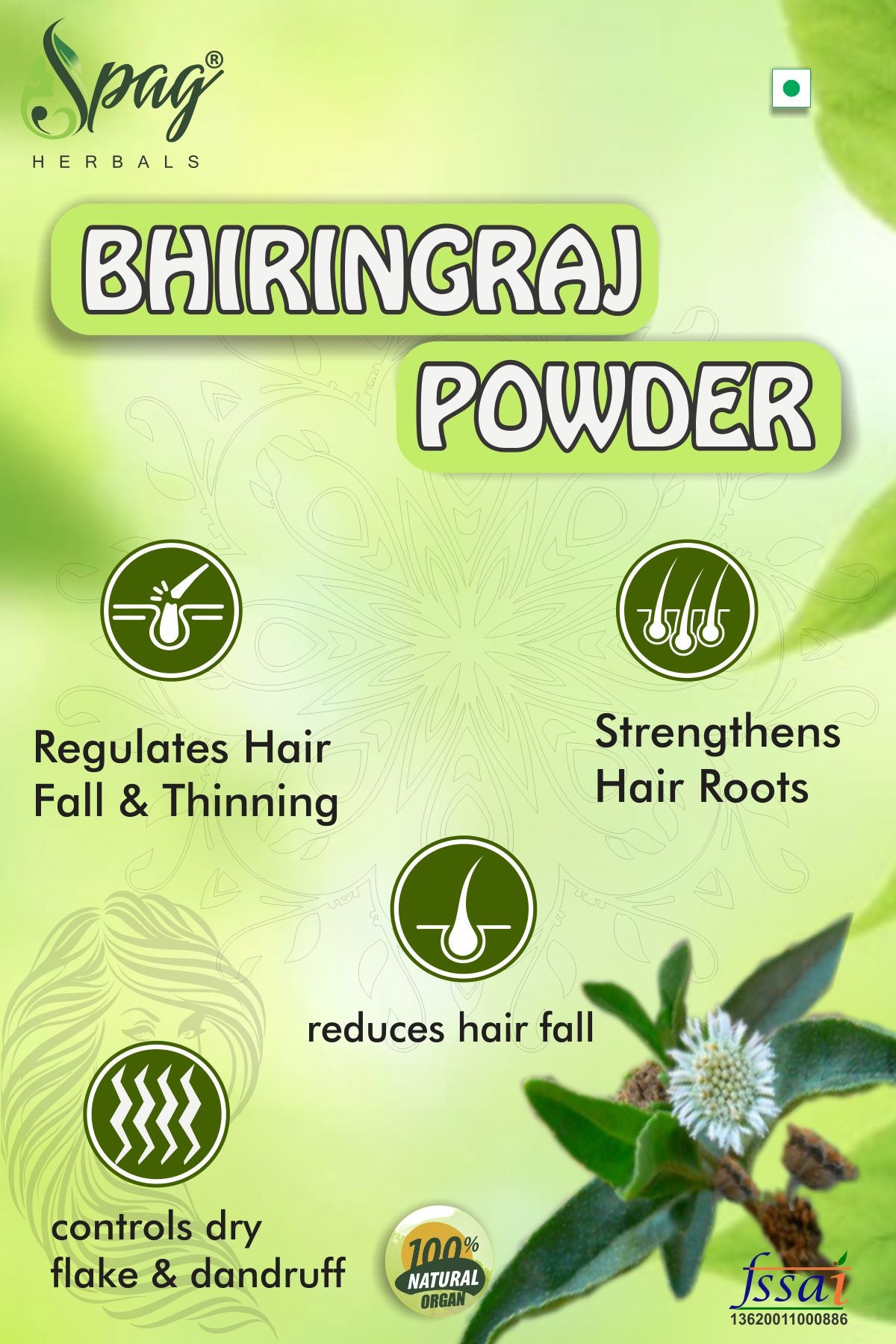 Spag Herbals Premium Bhringraj Powder - Distacart