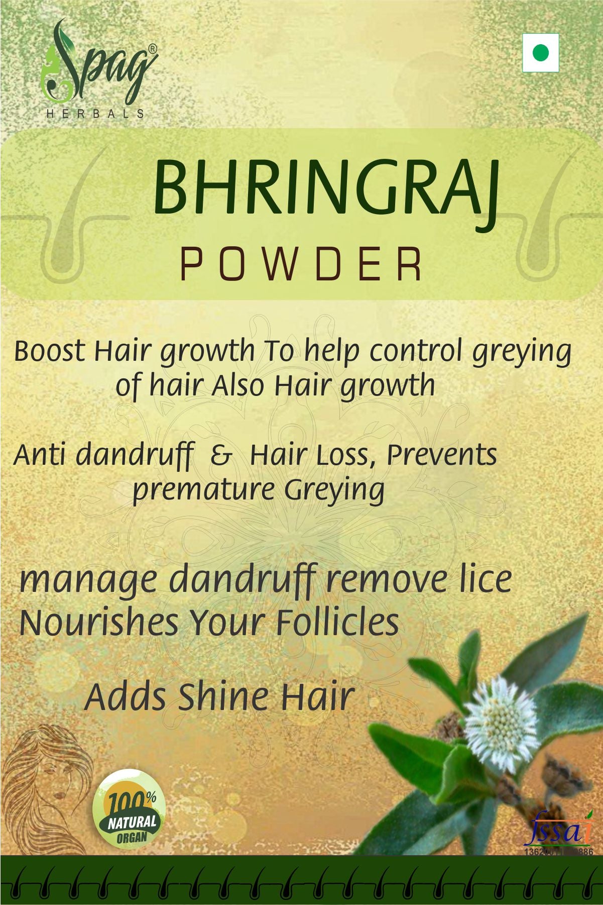 Spag Herbals Premium Bhringraj Powder - Distacart