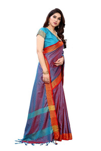 Thumbnail for Vamika Banarasi Jacquard Weaving Rama Green Saree