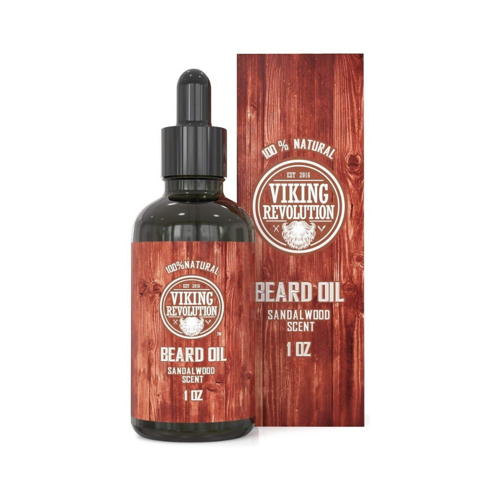 Viking Revolution Beard Oil Conditioner - All Natural Sandalwood Scent - Distacart