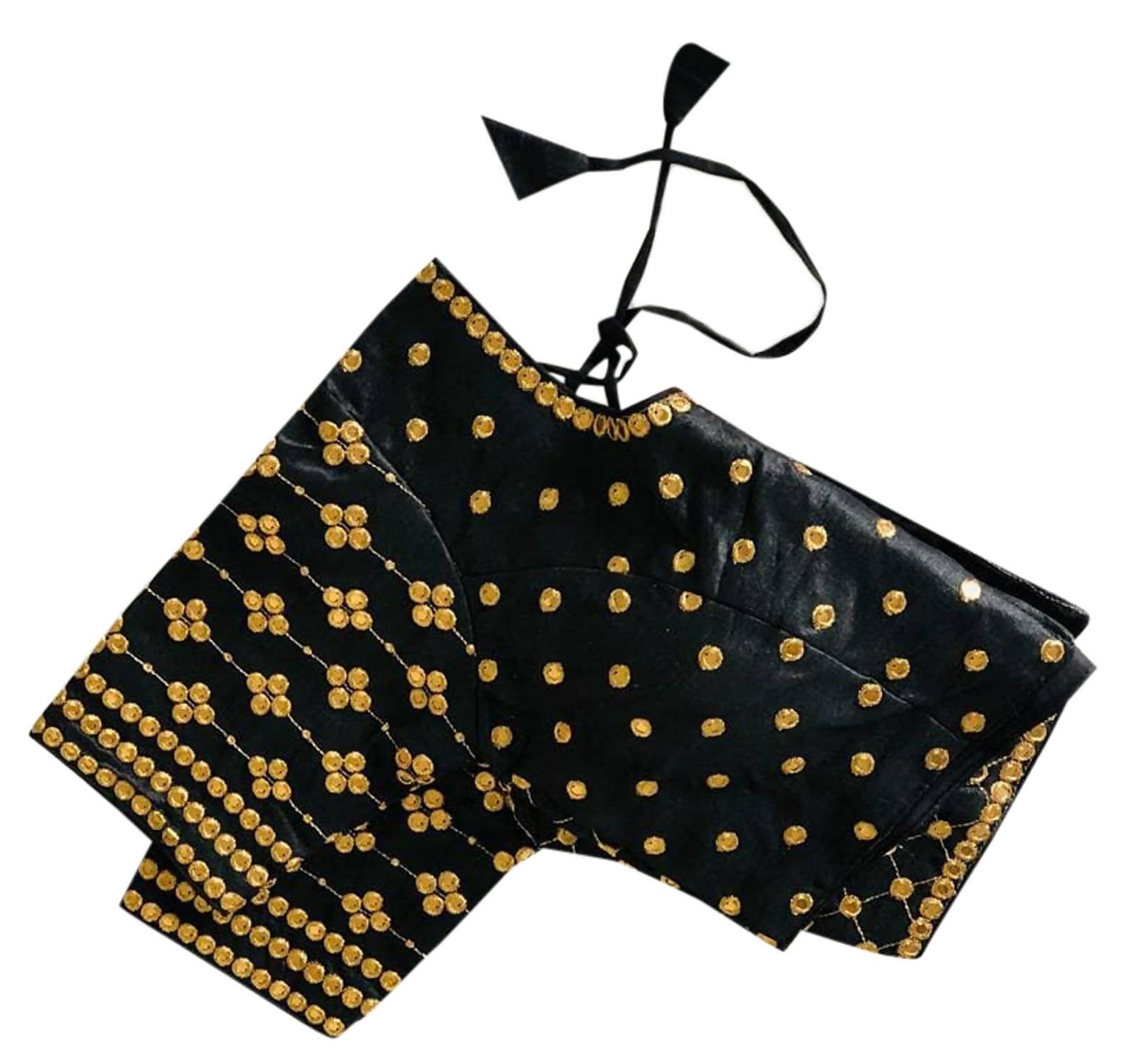 Vamika Black Banglori Silk Embroidery Blouse - Distacart