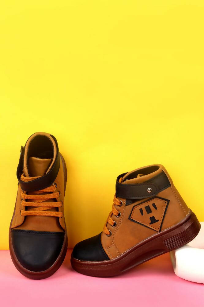 Tiny Bugs Boys Party Wear Mid Top Boots - Tan - Distacart