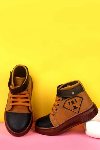 Tiny Bugs Boys Party Wear Mid Top Boots - Tan - Distacart