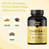 Thumbnail for Zingavita Omega 3 Fish Oil 1000mg Softgels - Distacart