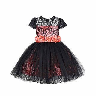 Asmaani Baby Girl's Black Color Satin A-Line Frock (AS-DRESS_22133) - Distacart
