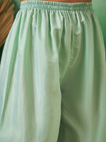 Thumbnail for Sea Green Georgette Handwork Unstitched Dress Material - Hanika - Distacart