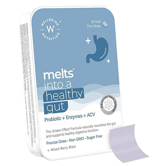 Wellbeing Nutrition Melts Healthy Gut Oral Strips - Distacart