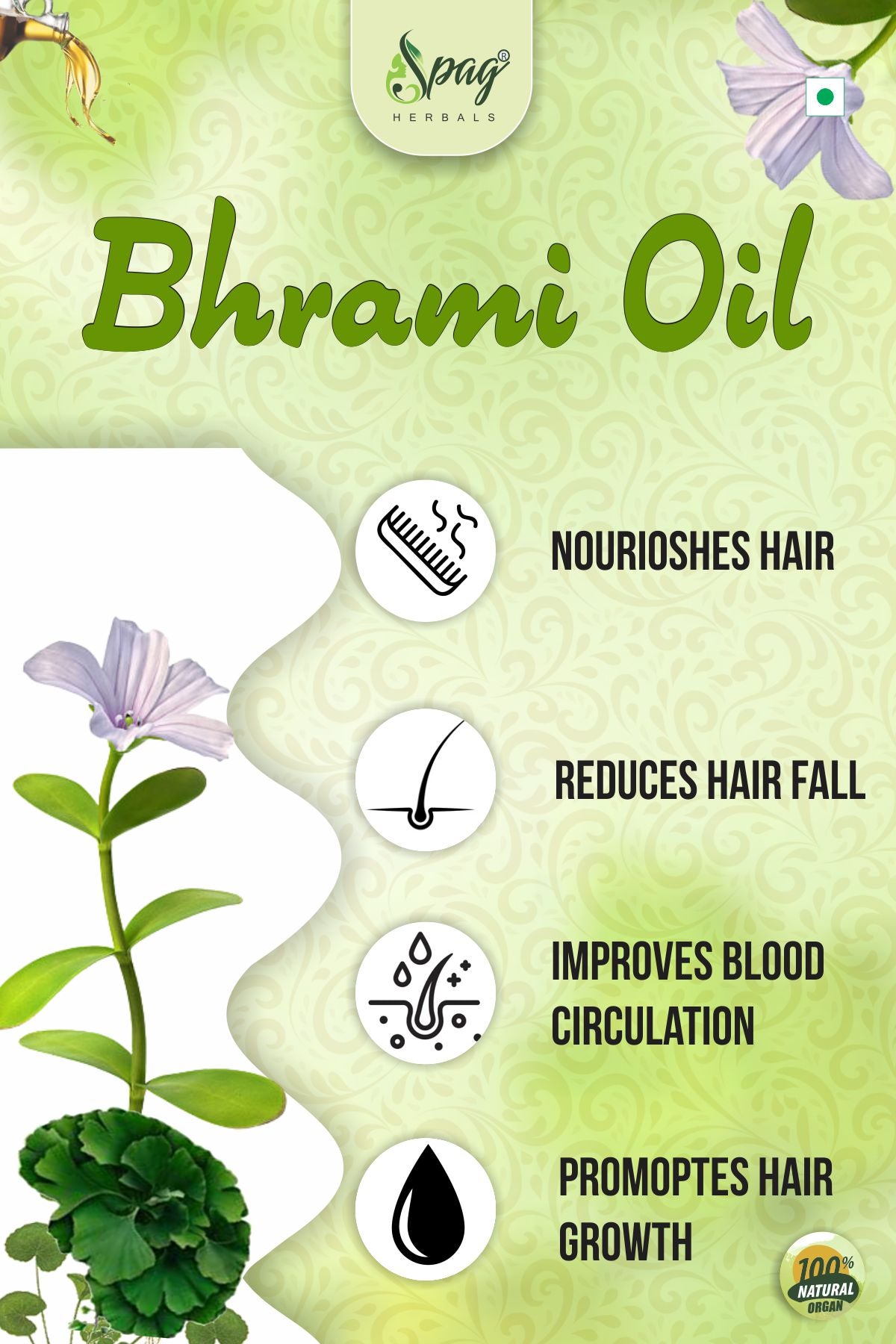 Spag Herbals Brahmi Oil For Hair Care - Distacart