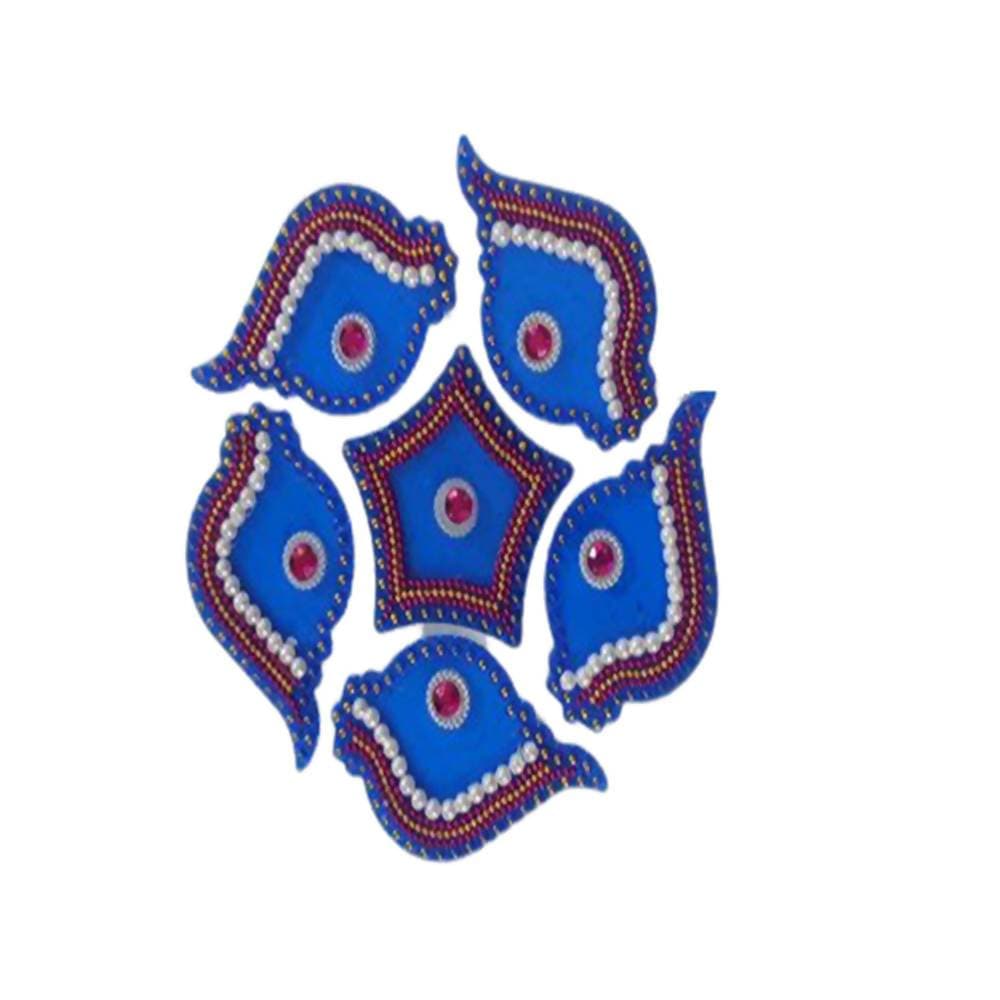 Kundan HandiKrafts Handcrafted Skyblue Colour Kundan Rangoli - Distacart