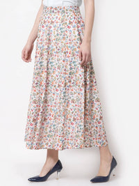 Thumbnail for Myshka Multicolor Cotton blend Printed Skirt