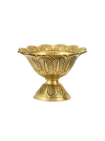 Thumbnail for CraftVatika Gold-Toned Brass Engraved Diya - Distacart