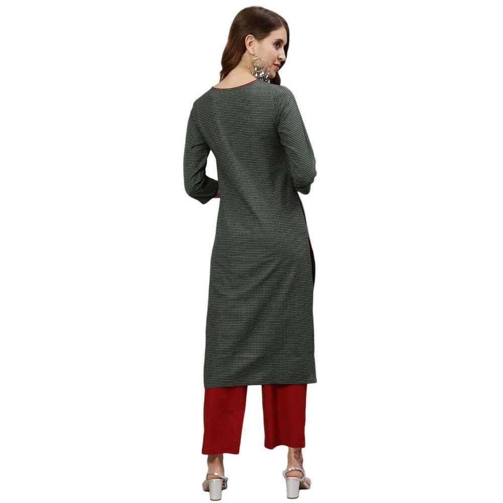 Anubhutee Women's Cotton Thread Work Kurta with Trouser - Distacart