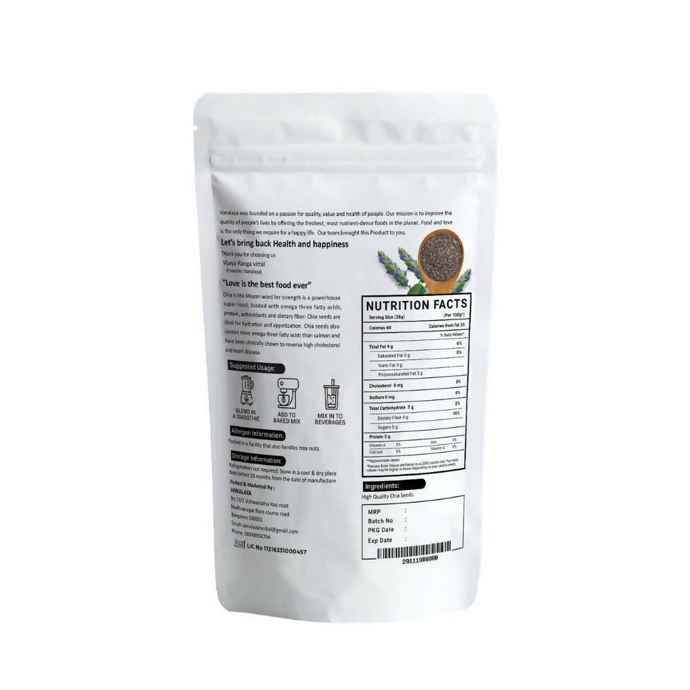 Vanalaya Organic Chia Seeds - Distacart