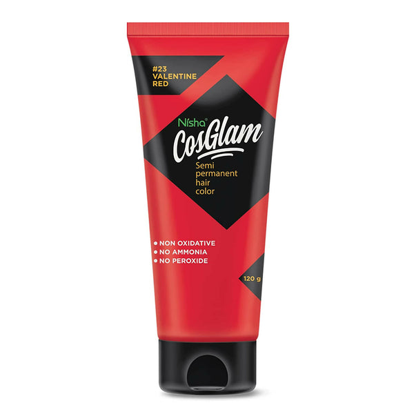 Nisha Cosglam Semi Permanent Hair Color 23 Valentine Red - Distacart