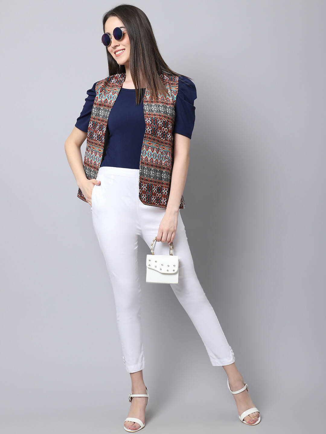 Even Apparels Brown 100% Polyester Open Front Women's Waistcoat - Distacart