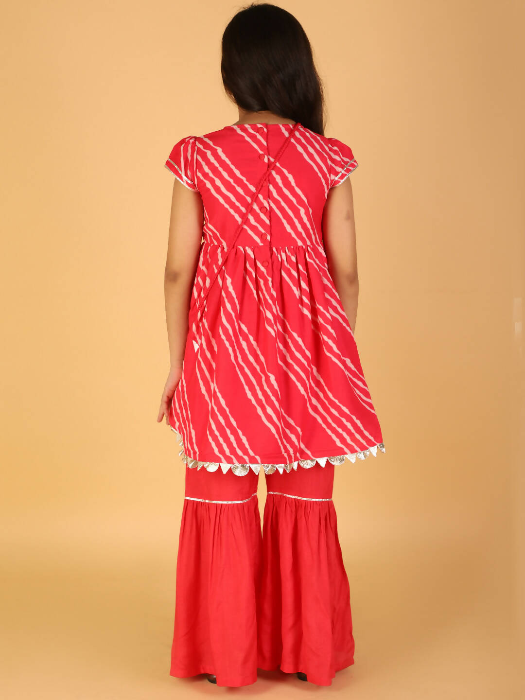 Lil Drama Girls Kurta With Sharara Set - Pink - Distacart