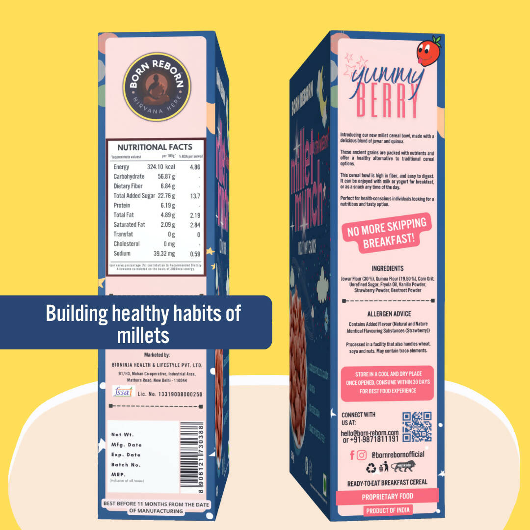 Born Reborn Strawberry Millet Munch - Milky Way Crunch - Distacart
