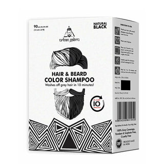 Urbangabru Hair & Beard Color Shampoo - Natural Black - Distacart