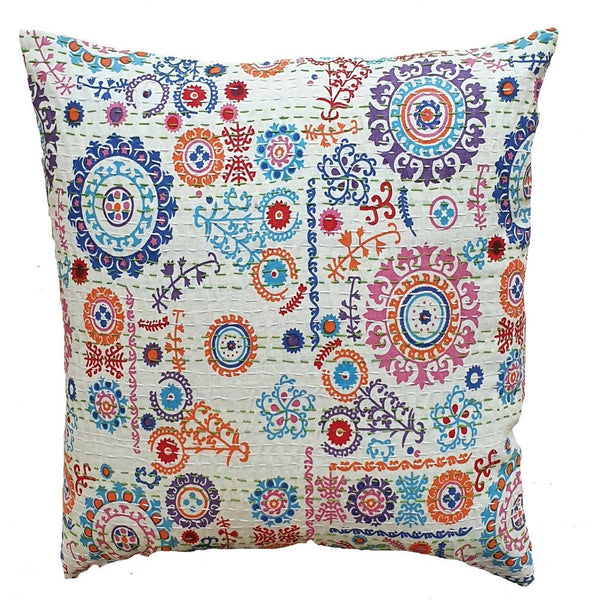The Decor Nook Off White Base With Multicolour Circular Print Cushion Cover - Distacart