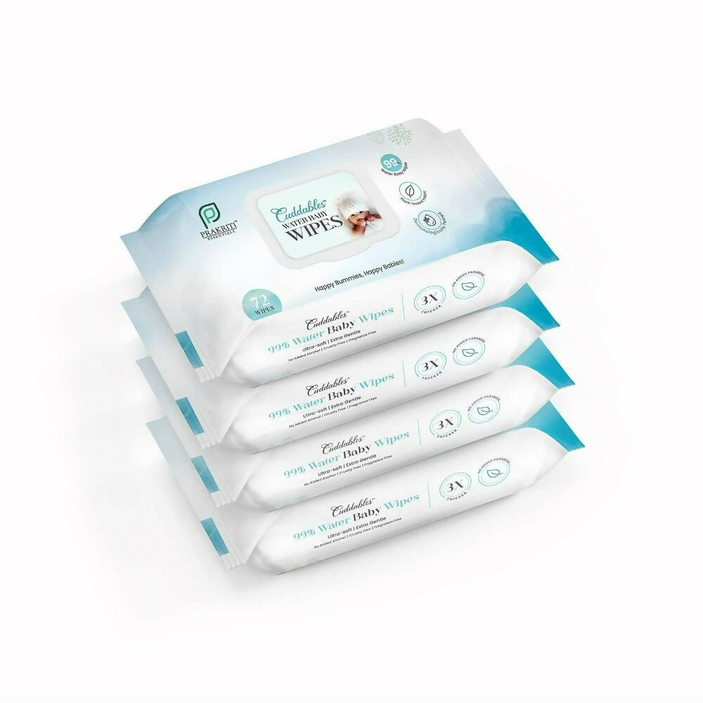 Cuddables 99% Water Baby Wipes - Natural Plant Made Cloth Wipes | 288 pcs Wet Baby Wipes (288 Wipes) - Distacart