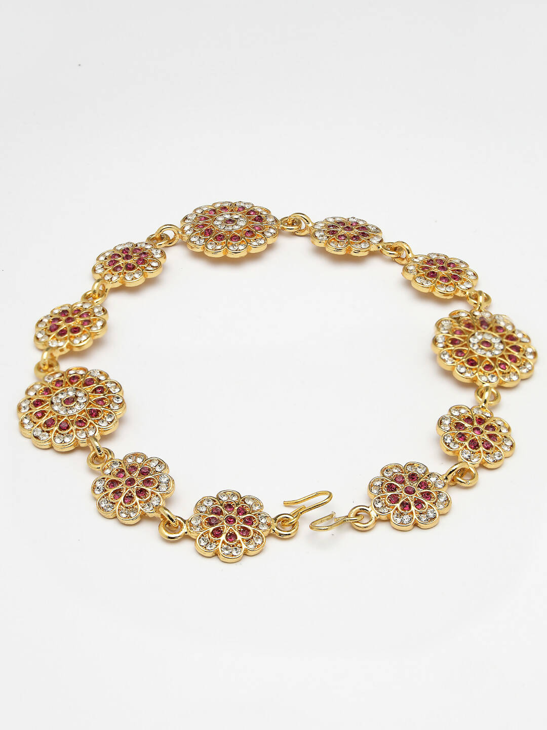NVR Women's Gold-Plated Traditional Meenakari Stones Trending Matha Patti - Distacart