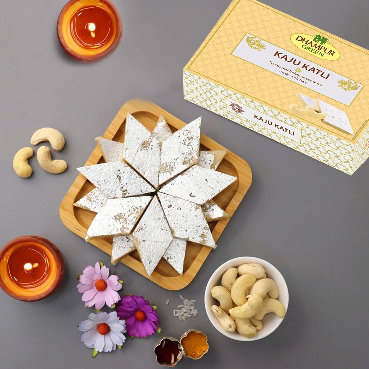 Dhampur Green Kaju Katli - Distacart