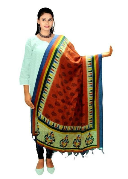 Vamika Multi-Colour Printed Bhagalpuri Latest Silk Dupatta