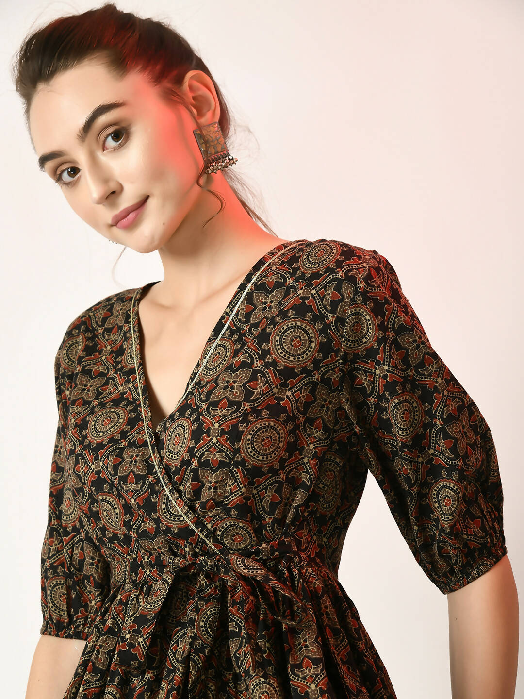 Myshka Women's Multi Empire Printed Dress - Distacart