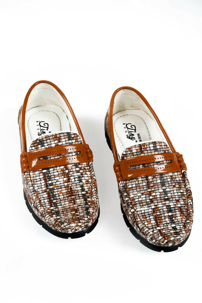 Tiny Bugs Boys Printed Slip On Loafers - Tan - Distacart