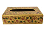 Thumbnail for Nizalia Chinar Leaf Embossed Cream Paper Mache Tissue Paper Holder