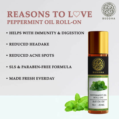 Buddha Natural Peppermint Essential Oil Roll-On - Distacart