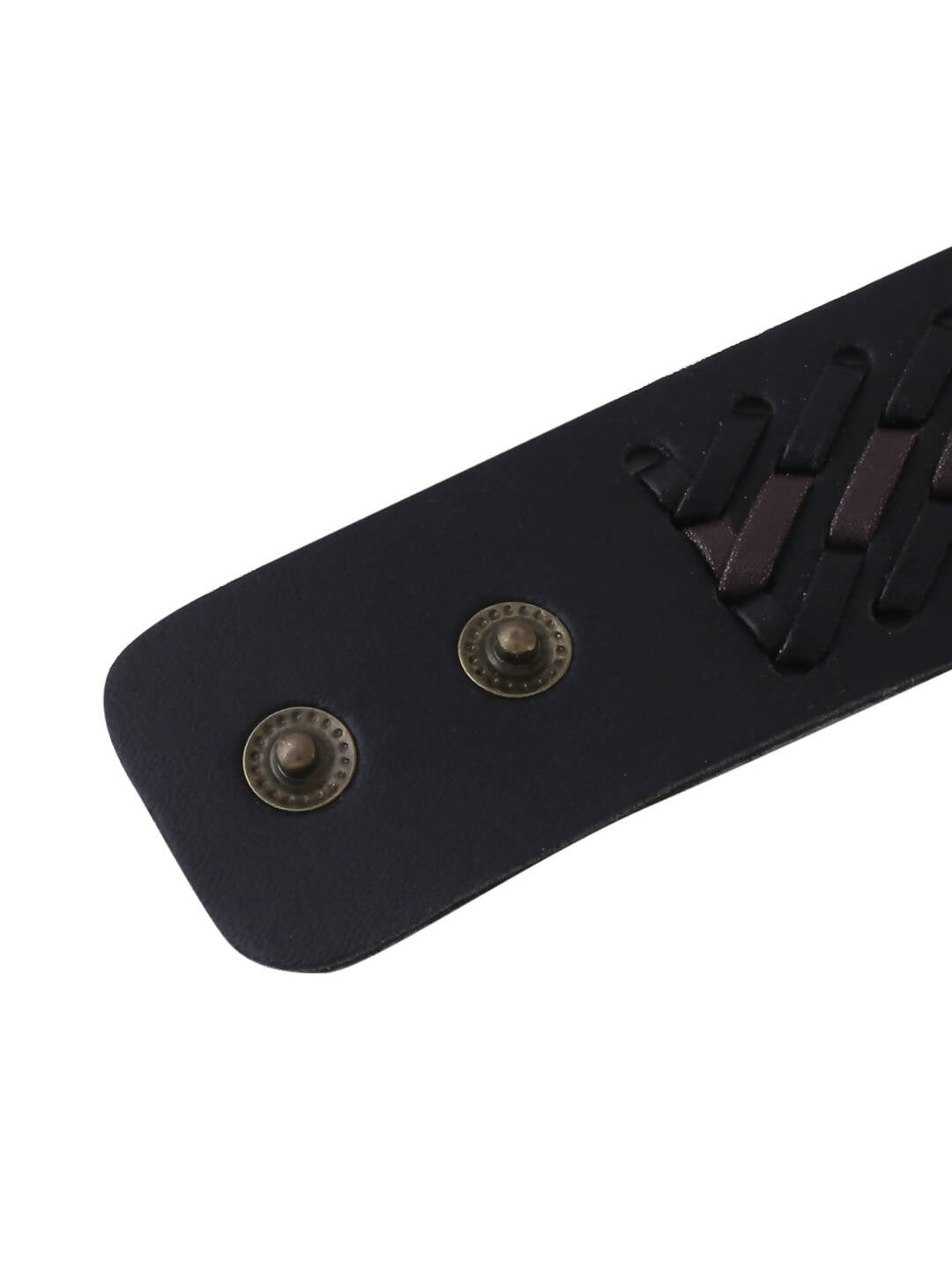 NVR Men's Black Leather Bracelet - Distacart