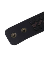 Thumbnail for NVR Men's Black Leather Bracelet - Distacart