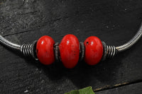 Thumbnail for Mominos Fashion Kamal Johar Oxidised Silver With Red Beads Anklets