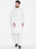 Even Apparels White Color Pure Cotton Band Collar Men's Kurta - Distacart
