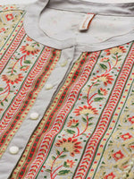 Thumbnail for Juniper Women`s Grey Rayon Fusion Wear Printed A-line Dress - Distacart