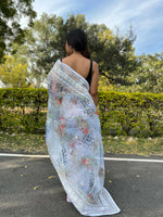Thumbnail for Vastrasky White Organza Saree - Distacart