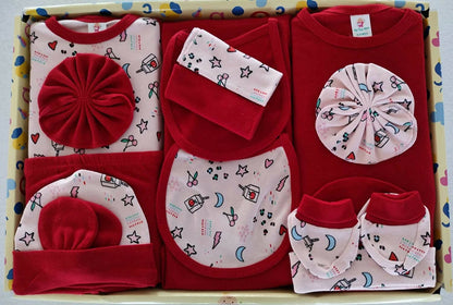 My Tiny Wear Full Sleeves New Born Baby Gift Set - Red - Distacart